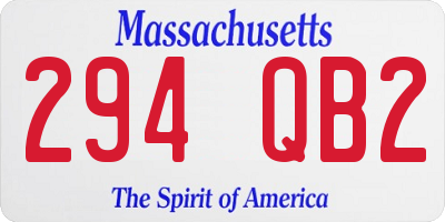 MA license plate 294QB2