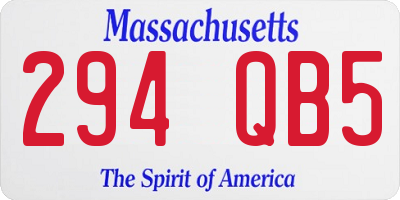 MA license plate 294QB5