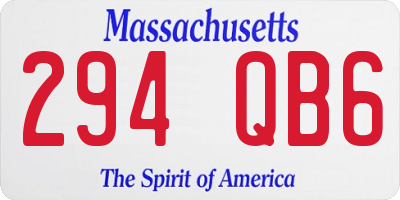 MA license plate 294QB6