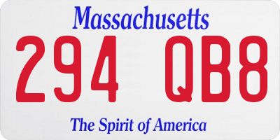 MA license plate 294QB8