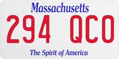 MA license plate 294QC0