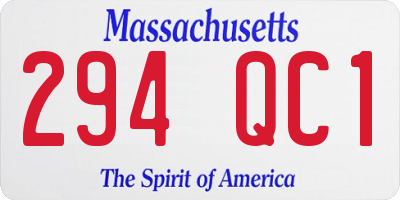 MA license plate 294QC1