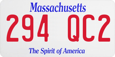 MA license plate 294QC2
