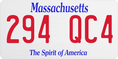 MA license plate 294QC4