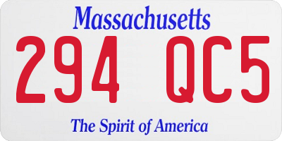 MA license plate 294QC5