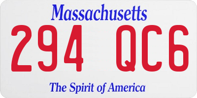 MA license plate 294QC6
