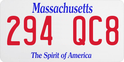 MA license plate 294QC8
