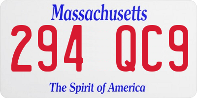 MA license plate 294QC9
