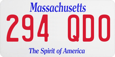 MA license plate 294QD0