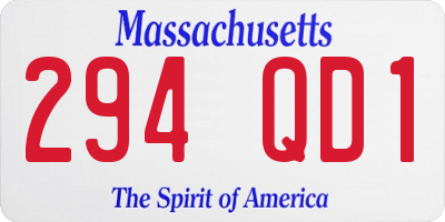MA license plate 294QD1