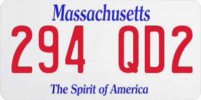MA license plate 294QD2