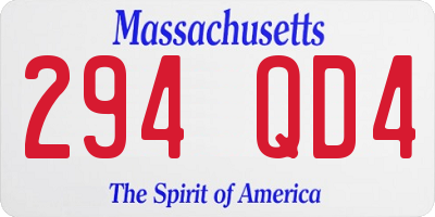 MA license plate 294QD4