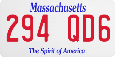 MA license plate 294QD6
