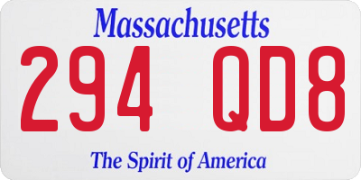 MA license plate 294QD8
