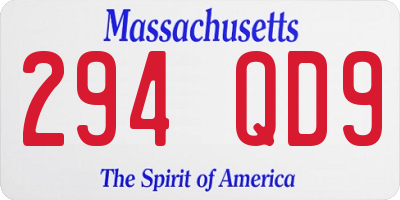 MA license plate 294QD9