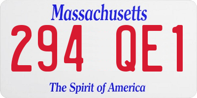 MA license plate 294QE1