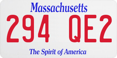 MA license plate 294QE2