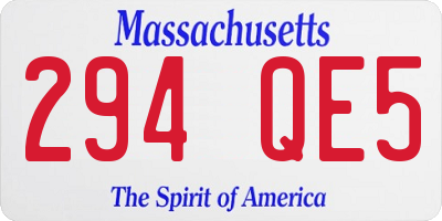 MA license plate 294QE5