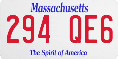 MA license plate 294QE6