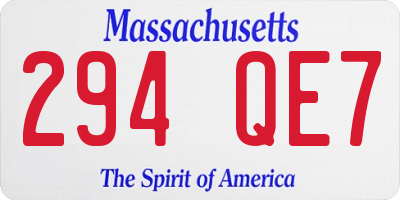 MA license plate 294QE7