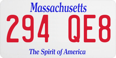 MA license plate 294QE8