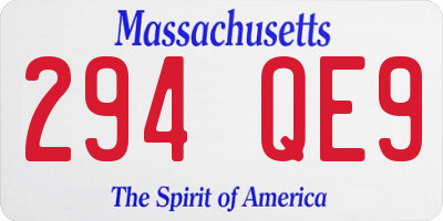 MA license plate 294QE9