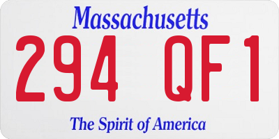 MA license plate 294QF1