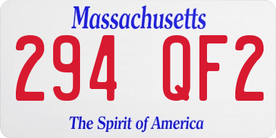 MA license plate 294QF2