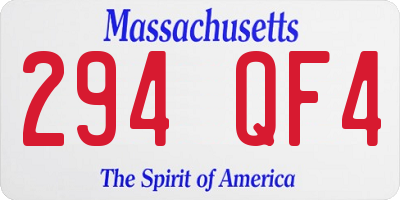 MA license plate 294QF4