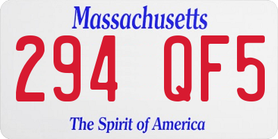 MA license plate 294QF5