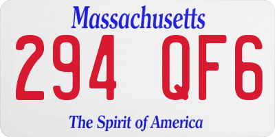 MA license plate 294QF6