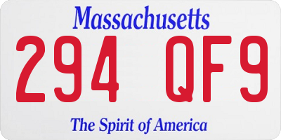 MA license plate 294QF9