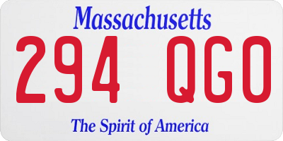 MA license plate 294QG0