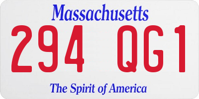 MA license plate 294QG1