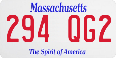MA license plate 294QG2