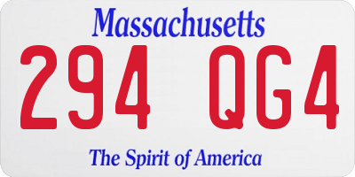 MA license plate 294QG4