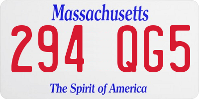 MA license plate 294QG5