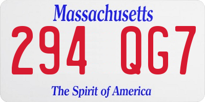 MA license plate 294QG7