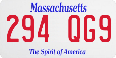 MA license plate 294QG9