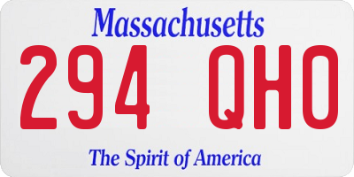 MA license plate 294QH0