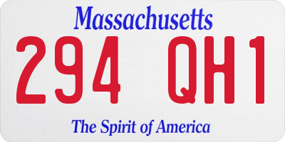 MA license plate 294QH1