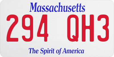 MA license plate 294QH3