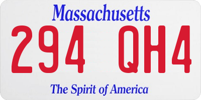 MA license plate 294QH4