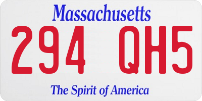 MA license plate 294QH5