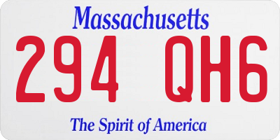 MA license plate 294QH6