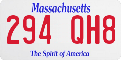 MA license plate 294QH8