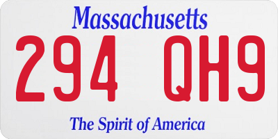 MA license plate 294QH9
