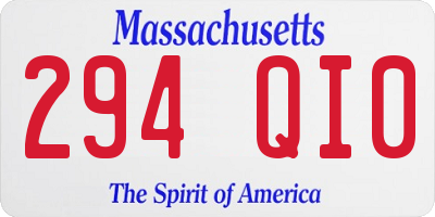 MA license plate 294QI0