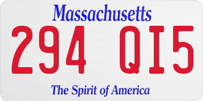 MA license plate 294QI5