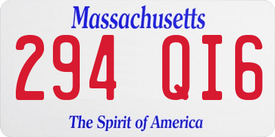 MA license plate 294QI6